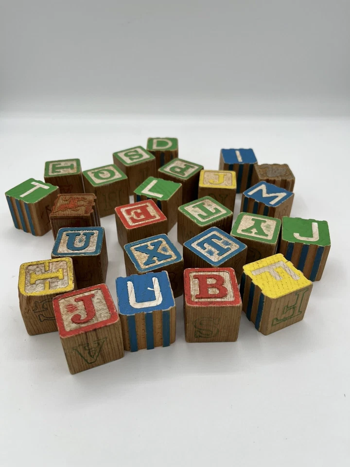 Vintage Alphabet And Some Animal Toy Blocks 24 Misc Blocks - Image 2 of 4
