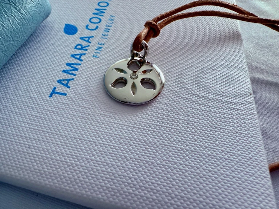 Tamara Comolli Sanddollar Weißgold NP 2200, mit Lederkette - Bild 2 von 4