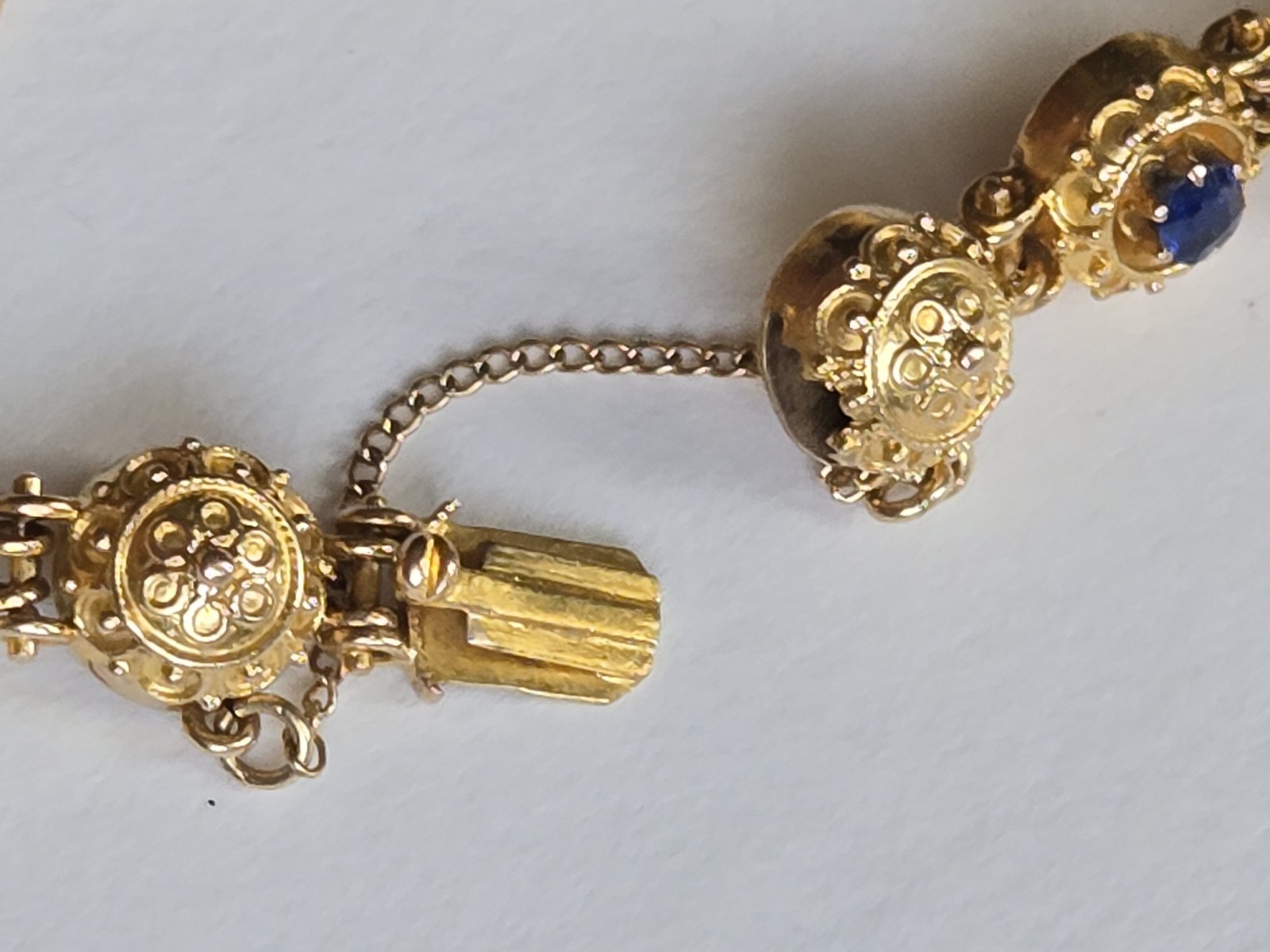 Vintage 14K Solid Gold Diamond Ruby Sapphire Butt… - image 12