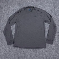 Icebreaker Shirt Mens Medium Gray Merino Wool Cool-Lite Long Sleeve Base Layer