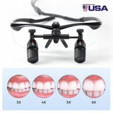 Dental 5W LED Wireless Headlight Medical 4X Ergo Binocular Loupes Glass