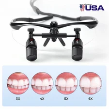 Dental 5W LED Wireless Headlight Medical 4X Ergo Binocular Loupes Glass