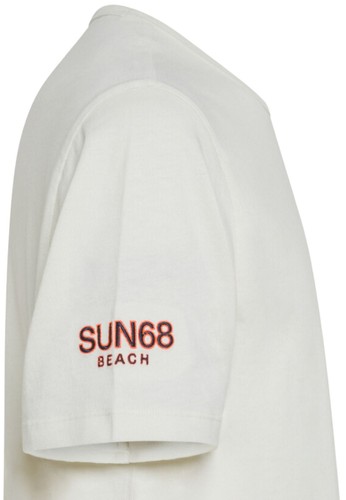 Maglietta T-Shirt Sun68 Beach Logo T34140 Uomo Cotone Panna - Bild 2 von 2