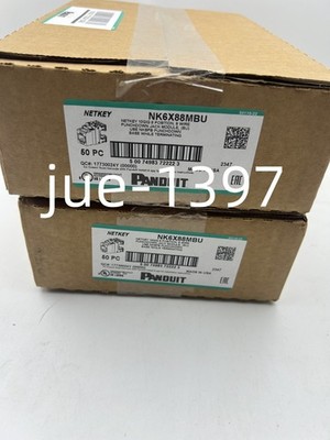Panduit NetKey NK6X88MBU Cat6a Keystone Jack Blue Module (Qty 50)  UPS/fedex