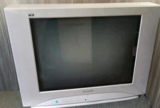 Panasonic Tau CT-27SL14J 27" CRT TV Flat Glass Gaming Television RCA S-Video Box