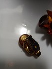 Vintage Wendy Gell Signed Rhinestones Gold Tone BROCH & Clip Earrings - Rare  — photo 5
