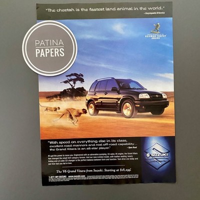 2000 SUZUKI GRAND VITARA V6 SUV Gepard Cheetah Vintage Ad Retro Werbung Reklame