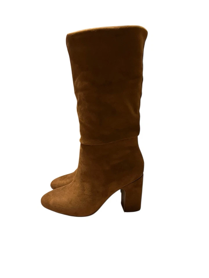 Bota de gamuza marrón para mujer Chinese Laundry talla 7,5 tacón bloque Foto 2 de 4