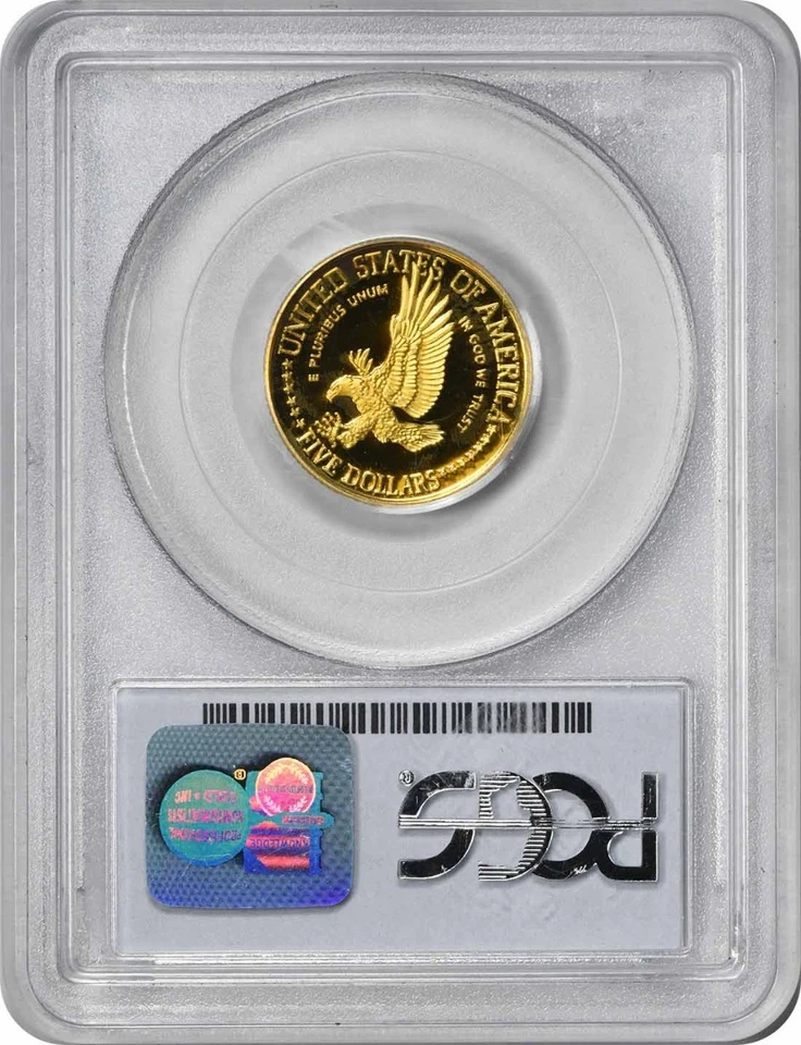 1986-W State of Liberty $5 Gold Five Dollar Proof Commemorative PR69DCAM PCGS - Image 2 of 2