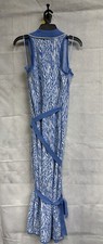 Diane Von Furstenberg Target Midi Wrap Dress Large Blue Quilt Women’s Xl