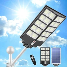 8000W Outdoor Solar Street Light Motion Sensor Commercial Dusk To Dawn Road Lamp