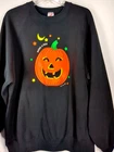 Halloween Vintage Jack O’ Lantern Pumpkin Jerzees Women's 3X Crewneck Black