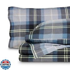 Bare Home Cotton Flannel Sheet Set Prints, 100 Cotton, Velvety Soft Heavywei