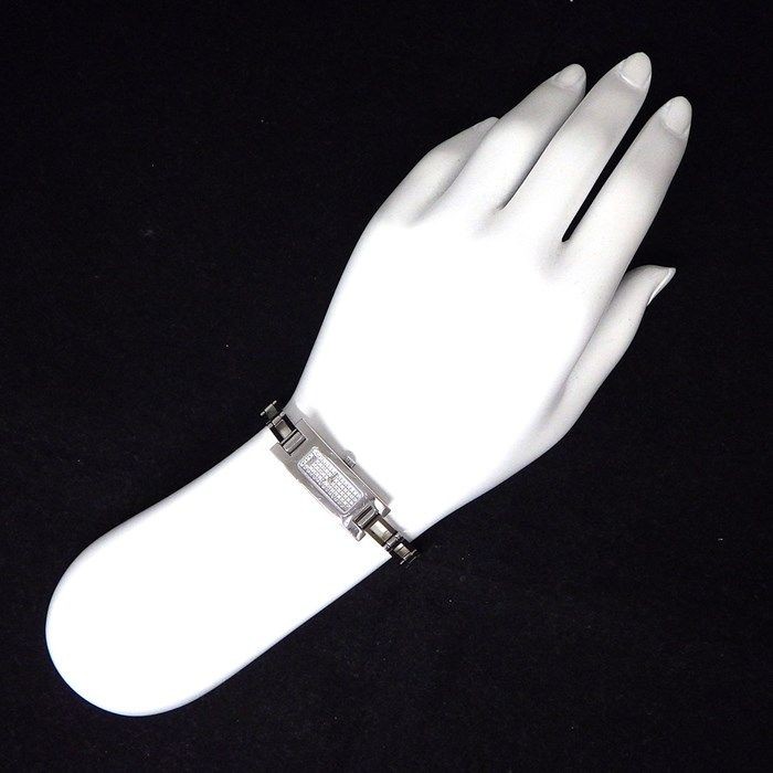 Gucci 3900L Bangle Watch Rectangular SS Dial Diam… - image 8