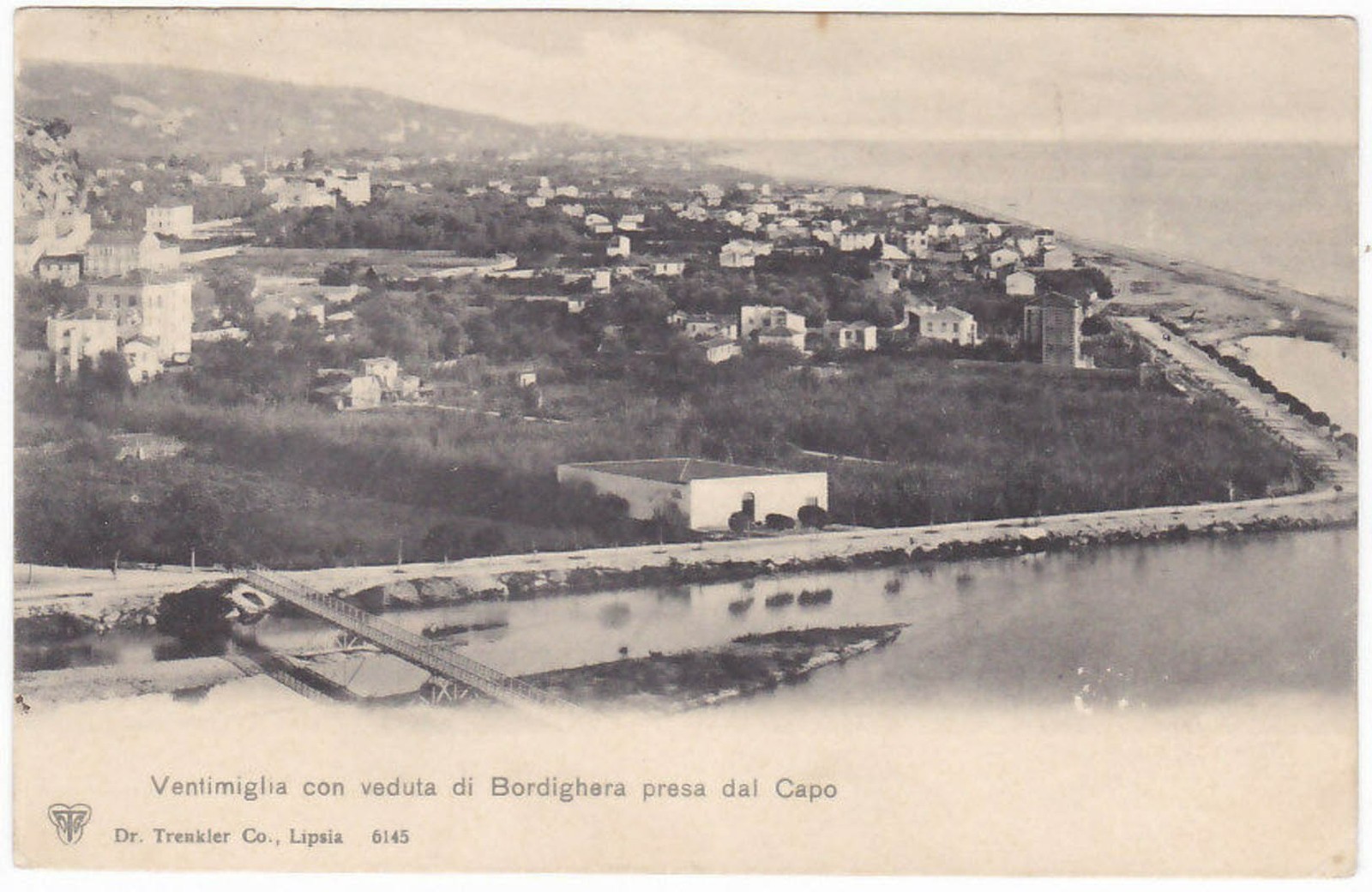VENTIMIGLIA - IMPERIA - VEDUTA DI BORDIGHERA PRESA DAL CAPO - VIAGG. -32728-