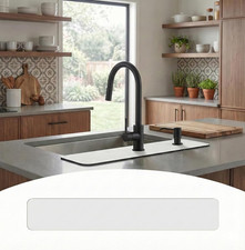 Customizable Kitchen Sink Faucet Mat: 24"Lx4"W Absorbent Sink Edge Protector B
