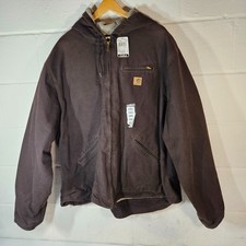Brand New Carhartt Mens J141 Jacket Dark Brown 3XL Sherpa Lined Dark Brown
