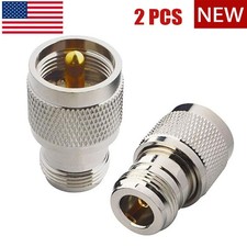 2Pcs UHF PL259 SO239 Male to N Female Connector RF Straight Coaxial Adapter NEW