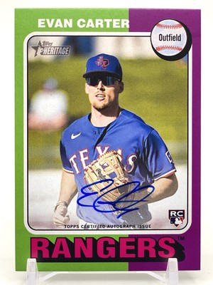 EVAN CARTER RC - REAL ONE REVERSE AUTO SSP - 2024 Topps Heritage High # 1:1308