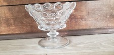 Westmoreland Thousand Eye Compote Clear Glass Pedestal Bowl Fruit Dish 4" tall