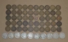 Lot of 50 Indian Head Pennies & 10 Buffalo/V Nickels Mostly Culls Worn/Damaged