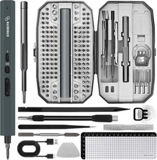 Mini Electric Screwdriver, 155 in 1 155 Piece, Grey 