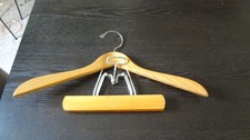 A WALKER PRODUCT WOODEN SUIT JACKET AND PANT HANGER SET VINTAGE