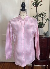 Tommy Bahama Women’s Petite S/P Striped Linen Long Sleeve Button Up Shirt J160
