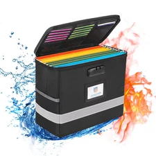 Fireproof File Box with Lock, Document Box Storage Organizer, Suitable for Ha...