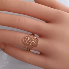 18K Yellow Gold Ring Statement Ring Size 8 Flower Geometric Power Ring 750 NEW