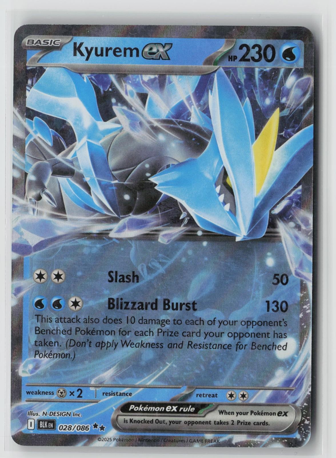 Kyurem ex 028/086 2025 BLK Black Bolt Pokemon Card NM Holo