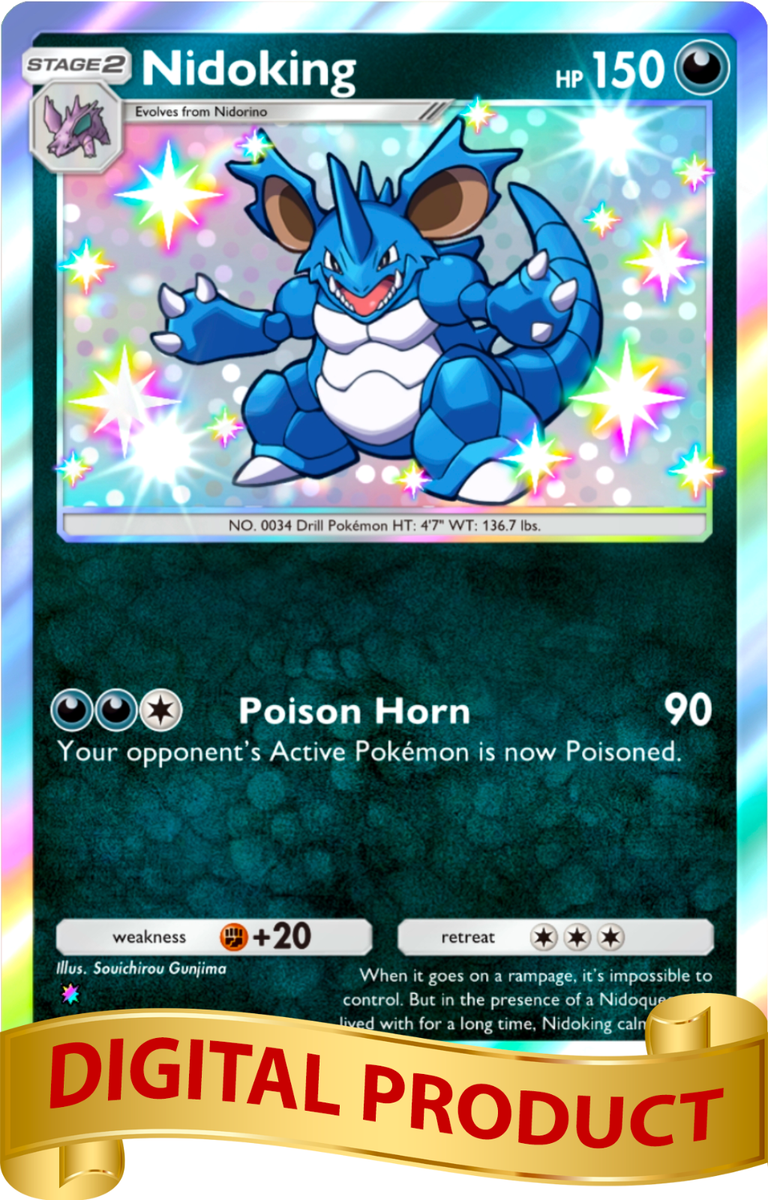 shiny nidoking pokemon card Pokemon Pocket TCG Card Game 1 Star Shiny Nidoking Wisdom of Sea and Sky  DIGITAL