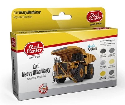 Mig Jimenez R1029 Rail Center - Civil Heavy Machinery Acrylic Paint (Set of 6)
