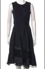 Prada A-line Wool Lana Embellished Dress Sleeveless IT 40