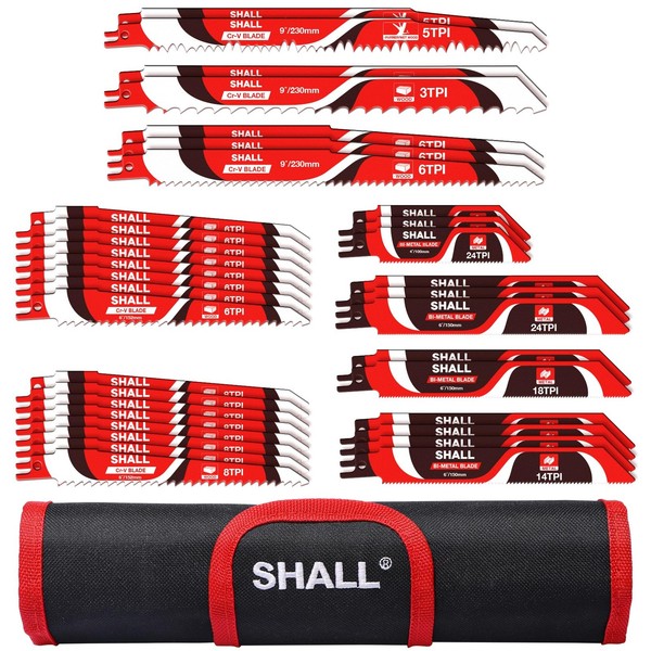 SäBelsäGebläTter Set 34 StüCk Hartmetallstahl Holz Metall Kunststoff Inkl Tasche-image
