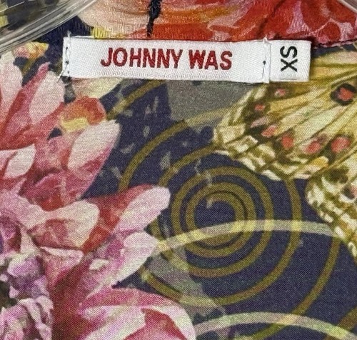 Johnny Was Uptown Claire Floral Print Tunic Top Size XS Multicolor 100% Silk - Picture 4 of 6