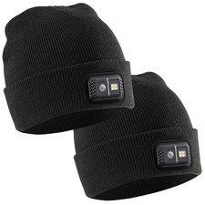 CAPLight 990426299 Rechargeable 4.0 Knit APX Beanies, 2 Pack, Black, Adjustable