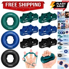 Grip Strength Trainer, Finger Exerciser, Forearm Strengthener 9-Piece Kit, Ha...