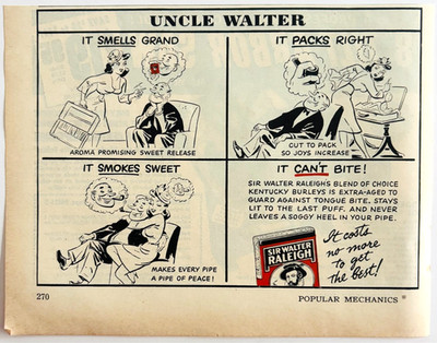1953 Sir Walter Raleigh Pipe Tobacco Advertisement Vintage Uncle Walter DWX12B