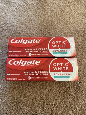Colgate Optic White Advanced Icy Fresh Toothpaste 3.2oz 2-Pack