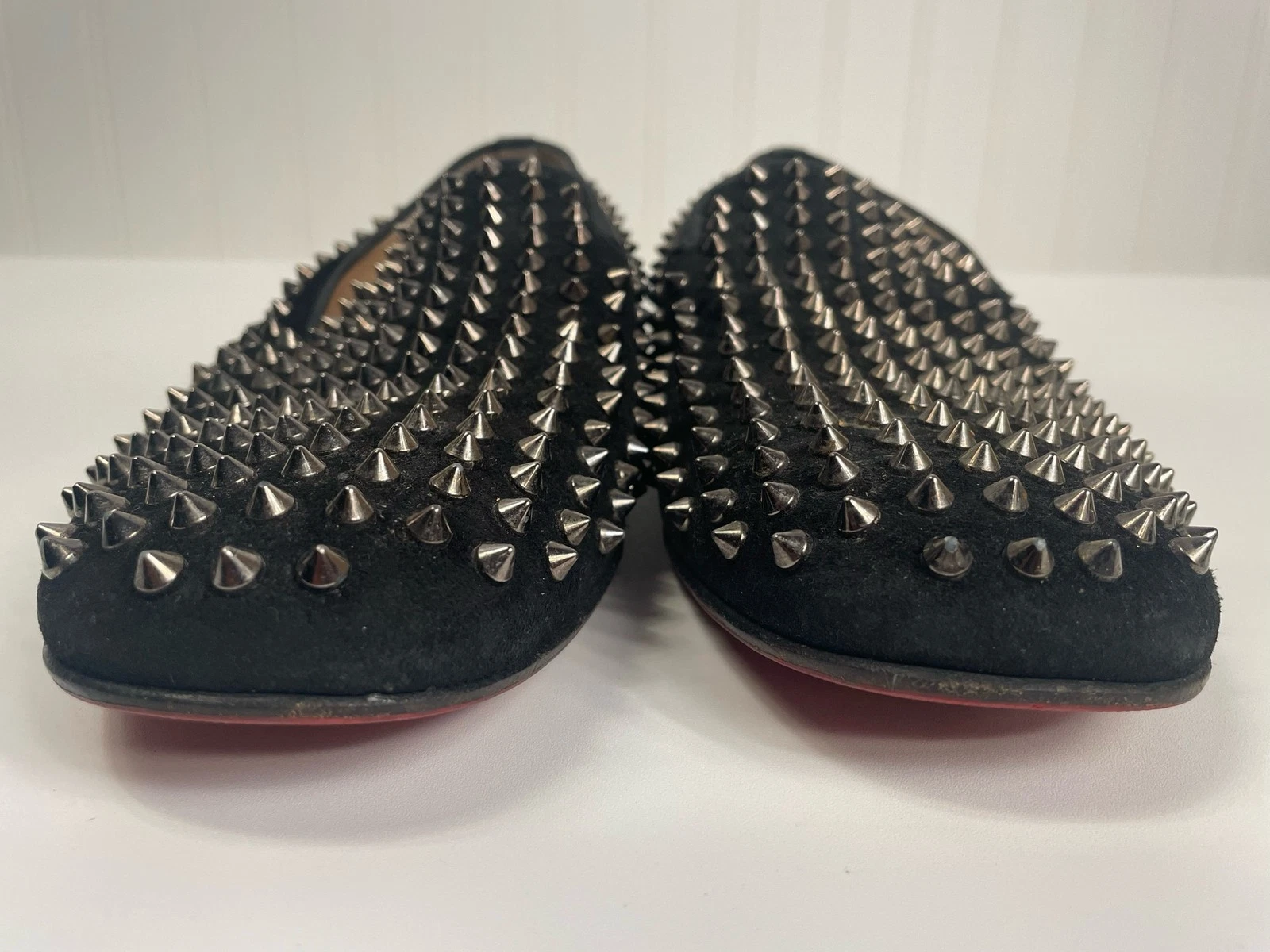Christian Louboutin — Louboutin Dandelion Spikes Loafers Black Suede Mens