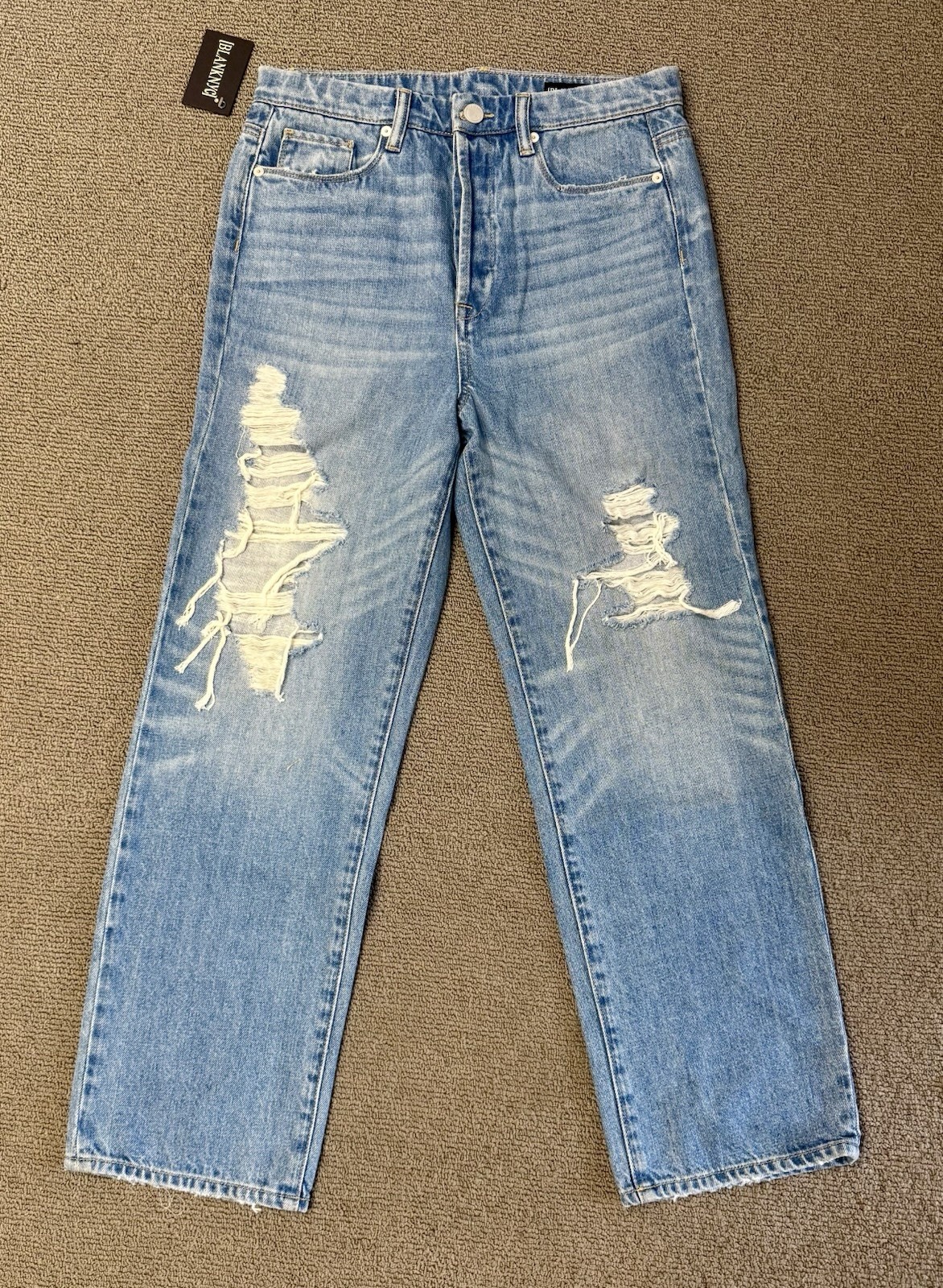 [BLANKNYC] Baxter Ribcage Straight Leg Ripped Jeans Blue Size 27 NWT