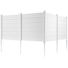 PVC Lamellenzaun 4 Paneele 122x122 cm Sichtschutzzaun Gartenzaun Mülltonnen Pool