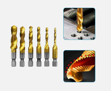 6PCS 4341 HSS Titanium Tap Drill Bit Set Composite Chamfer Tool