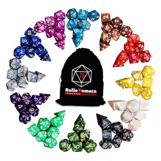 DND Dice Set, 84 Pieces Bulk Acrylic Polyhedral Dice Sets in 12 Colors with A 