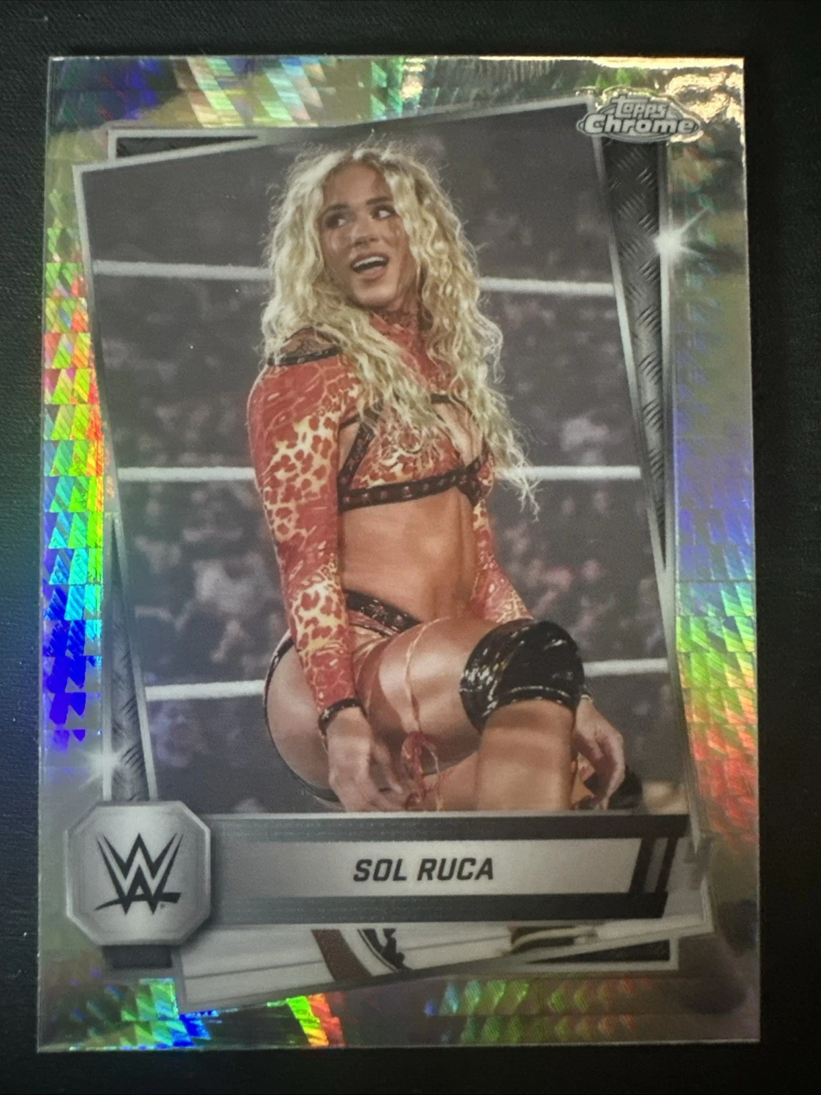 2025 Topps Chrome WWE #24 Sol Ruca Prism Refractor