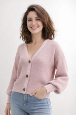 Damen Strickjacke Herbst Winter Cardigan Alltag Büro Weiches Strickpullover Top