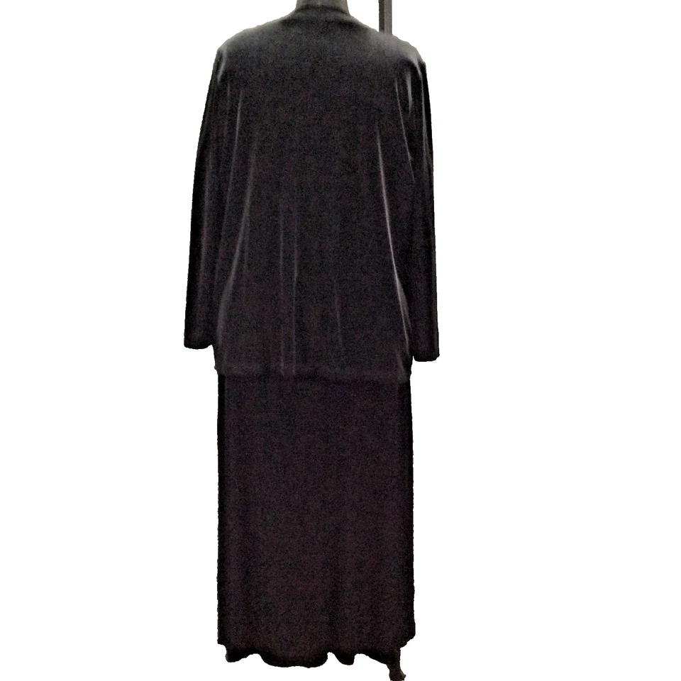AGB Byer California Skirt Jacket Set Womens XL Velvet Maxi A-Line Classic Suit Foto 2 de 4