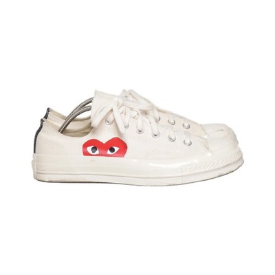 Comme des Garçons PLAY x Converse, Canvas Sneaker, Größe: 41 1/2, Weiß/Rot #QWw