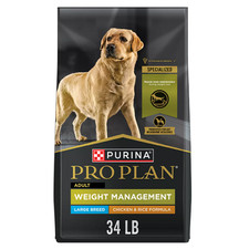 Purina Pro Plan Weight Management Large Breed Adult Dry Dog Food - Chicken 34lb